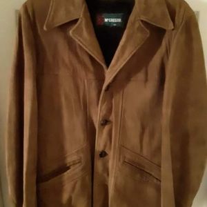 Men's vintage 70s McGregor suede leather Sherpa lined coat size 40